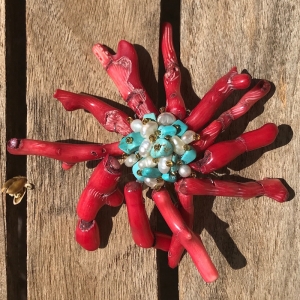Coral brooch