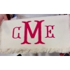natural, fuzzy, clutch, monogram