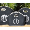 Bar Harbor - black w/linen capital font