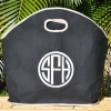 Round font - linen trim & monogram