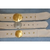 natural canvas belt gold buckle
